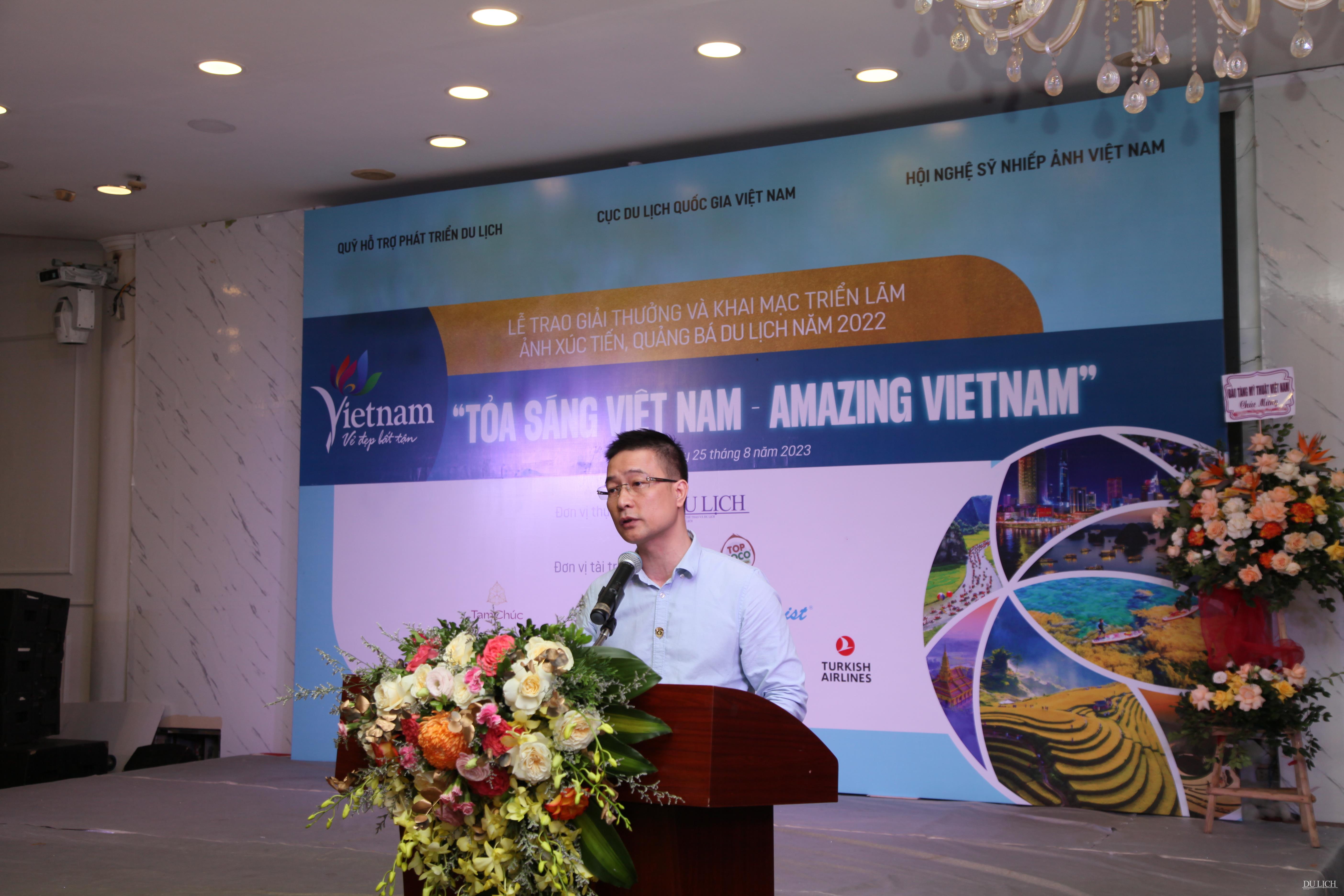  Phó trưởng Ban Sáng tác - Triển lãm Hội NSNAVN Nguyễn Xuân Chính phát biểu
